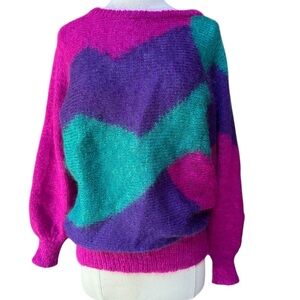 1980s‎ Christian Dior Color Block Mohair Sweater